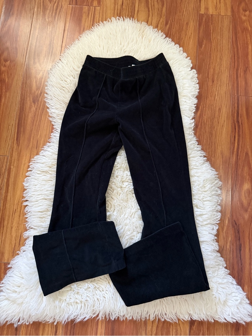 aerie Black Corduroy Flare-Leg Leggings